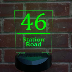 Personalised Solar House Sign