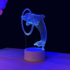 Dolphin 3D illusion lamp