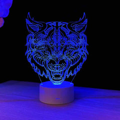 Wolf Head 3D illusion lamp