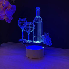 Wine 3D illusion lamp
