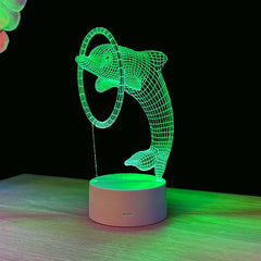 Dolphin 3D illusion lamp