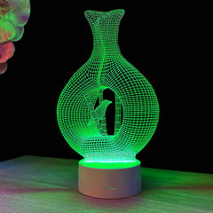 Vase 3D illusion lamp