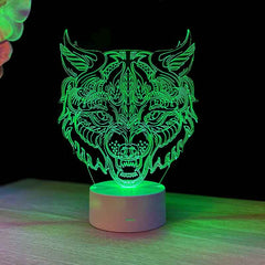 Wolf Head 3D illusion lamp