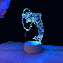 Dolphin 3D illusion lamp