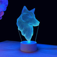 Wolf 3D illusion lamp