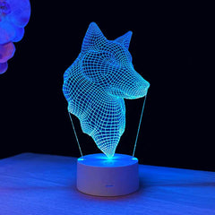 Wolf 3D illusion lamp