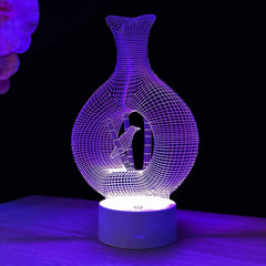 Vase 3D illusion lamp