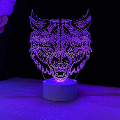 Wolf Head 3D illusion lamp