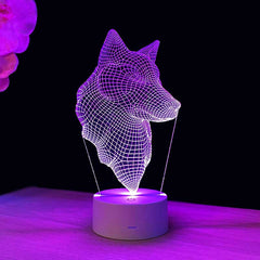 Wolf 3D illusion lamp