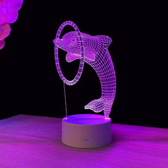 Dolphin 3D illusion lamp