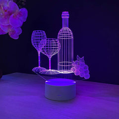 Wine 3D illusion lamp