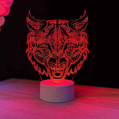 Wolf Head 3D illusion lamp