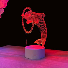 Dolphin 3D illusion lamp