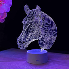 Horse 3D illusion lamp