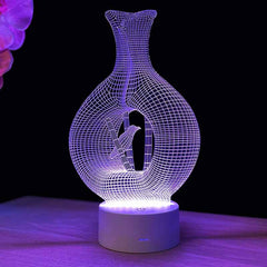 Vase 3D illusion lamp
