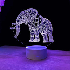 Elephant 3D illusion lamp