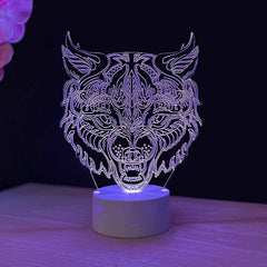 Wolf Head 3D illusion lamp