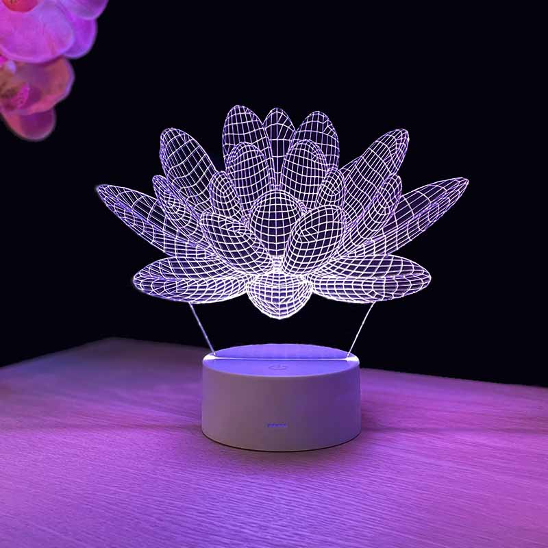 Lotus 3D illusion lamp