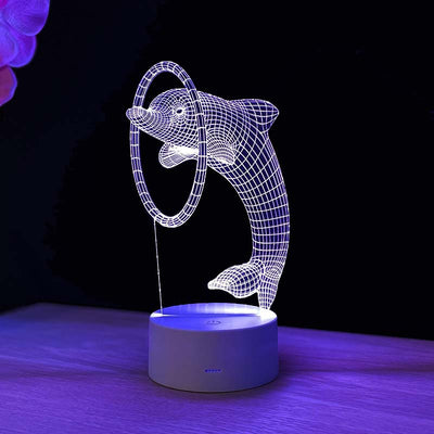 Dolphin 3D illusion lamp