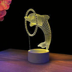 Dolphin 3D illusion lamp