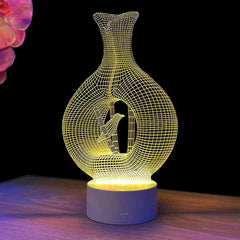 Vase 3D illusion lamp