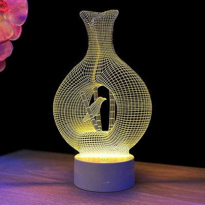Vase 3D illusion lamp