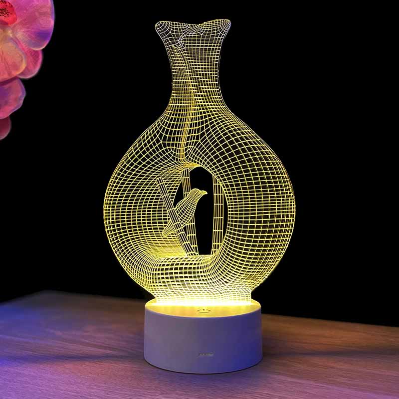 Vase 3D illusion lamp