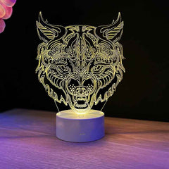 Wolf Head 3D illusion lamp